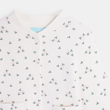 جاكيت تيدي من الميلتون أبيض بنقشة الأزهار للفتيات الصغار